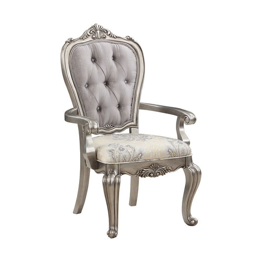 Ariadne - Arm Chair (Set of 2) - Velvet & Antique Platinum