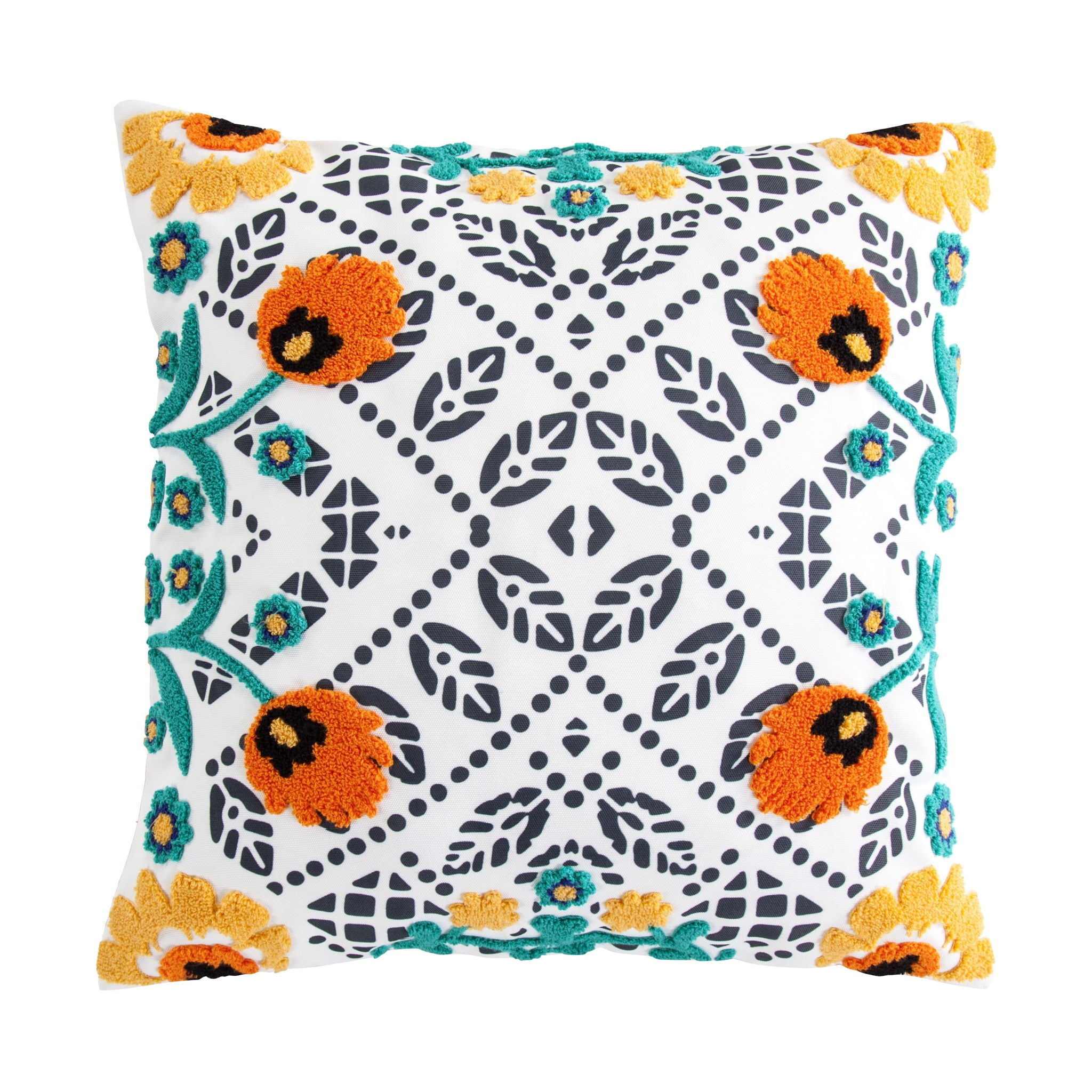 Outdoor Pillow - Bonita Indoor/Outdoor Pillow - Orange / Yellow / Blue