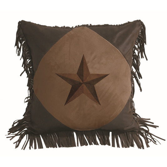 Laredo - Diamond Shape Star Pillow - Dark Tan