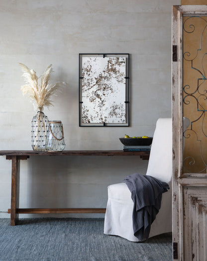 Rectangle Antiqued Wall Mirror Wall Mirror With Metal Frame, Home Wall Decor, Bedroom Living Room Entryway Wall Accent - Black