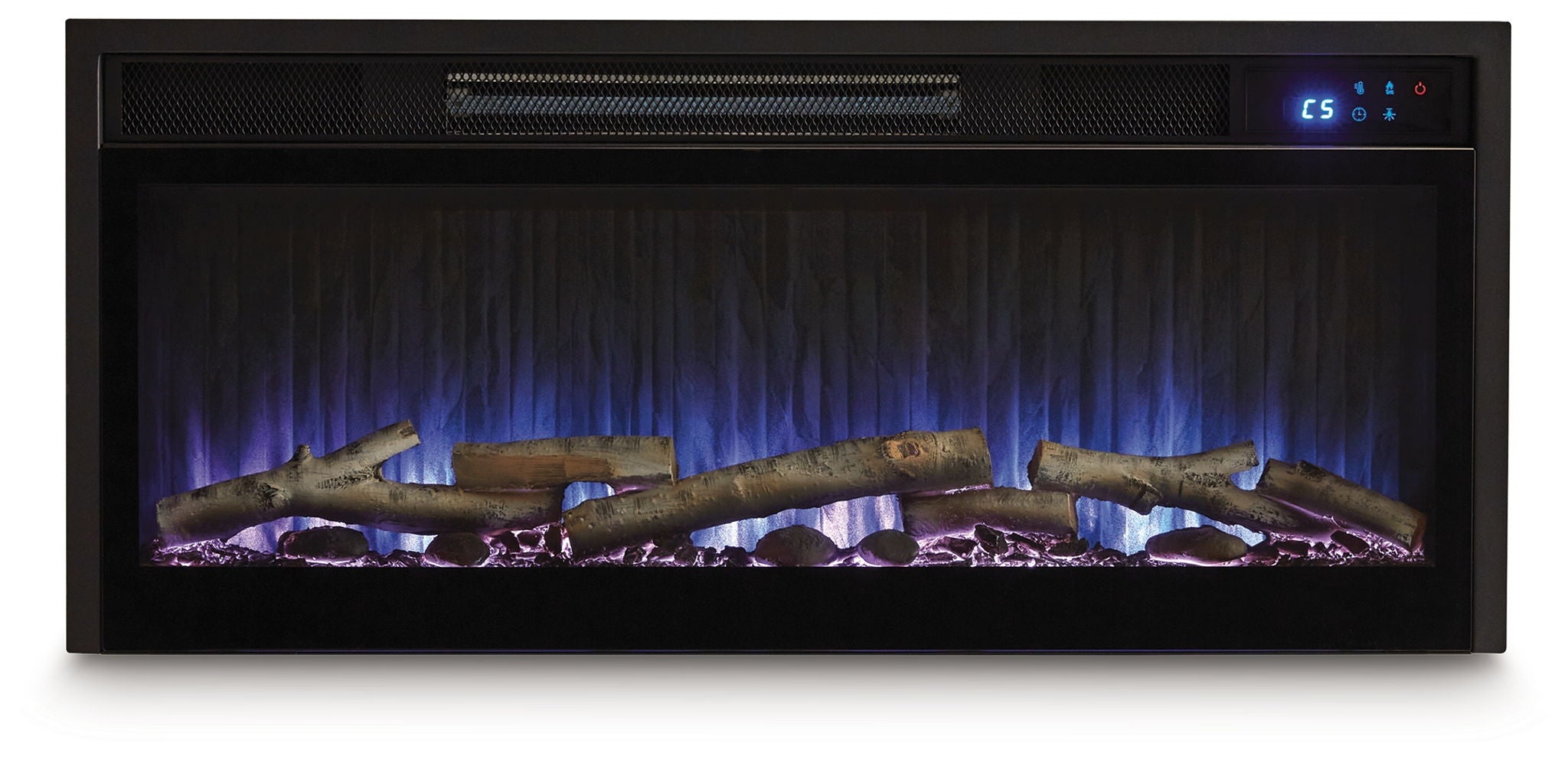 Entertainment Accessories Fireplace Insert With Faux Birch Log Set