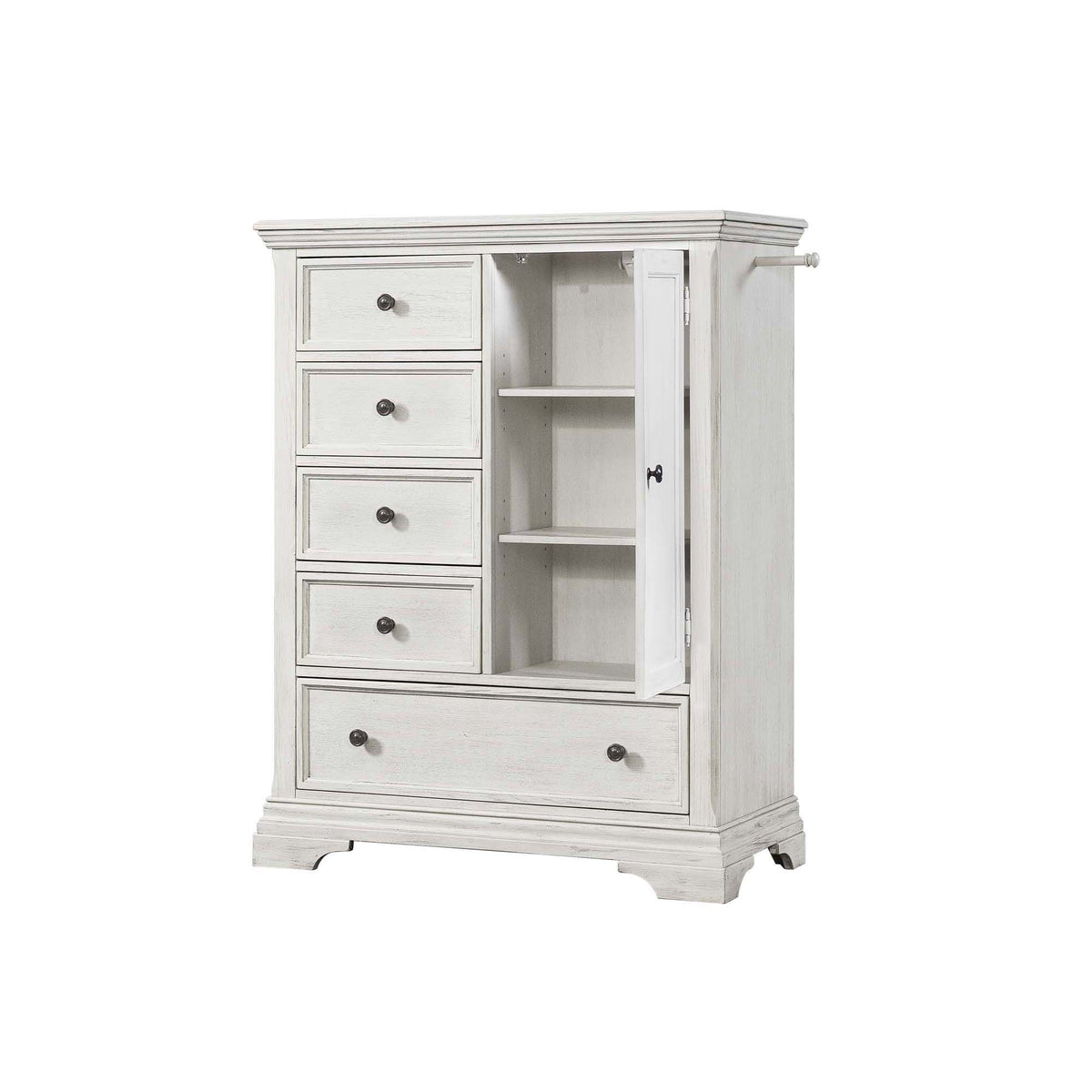 Olivia - Wood Chifferobe - Brushed White