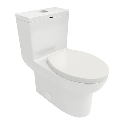 1 Piece Toilet & Dual Flush, Soft Closing Seat - White