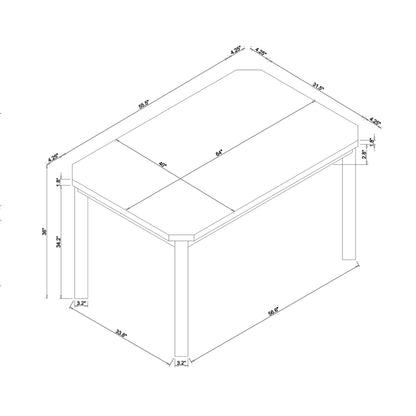 Magaly - Bar Table With Marbled Top Detail And Scalloped Edges - Dark Gray