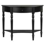 Half Moon Console Table With Drawer & Shelf