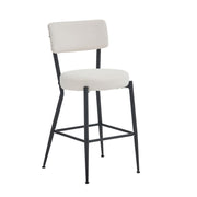 Modern Teddy Fabric Upholstered Bar Stools - Legs
