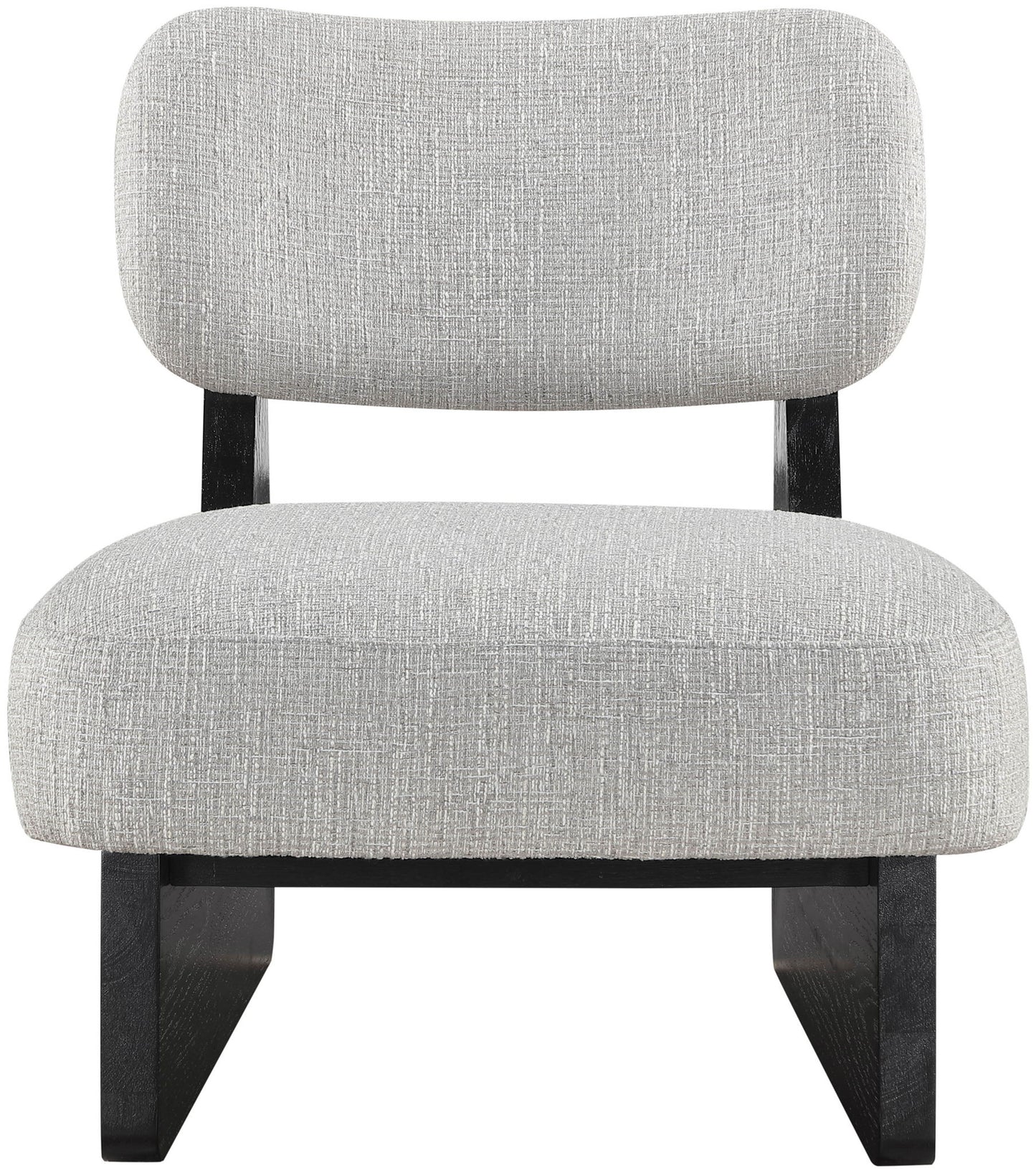 Vetra - Linen Textured Fabric Upholstered Accent Chair With Black Base