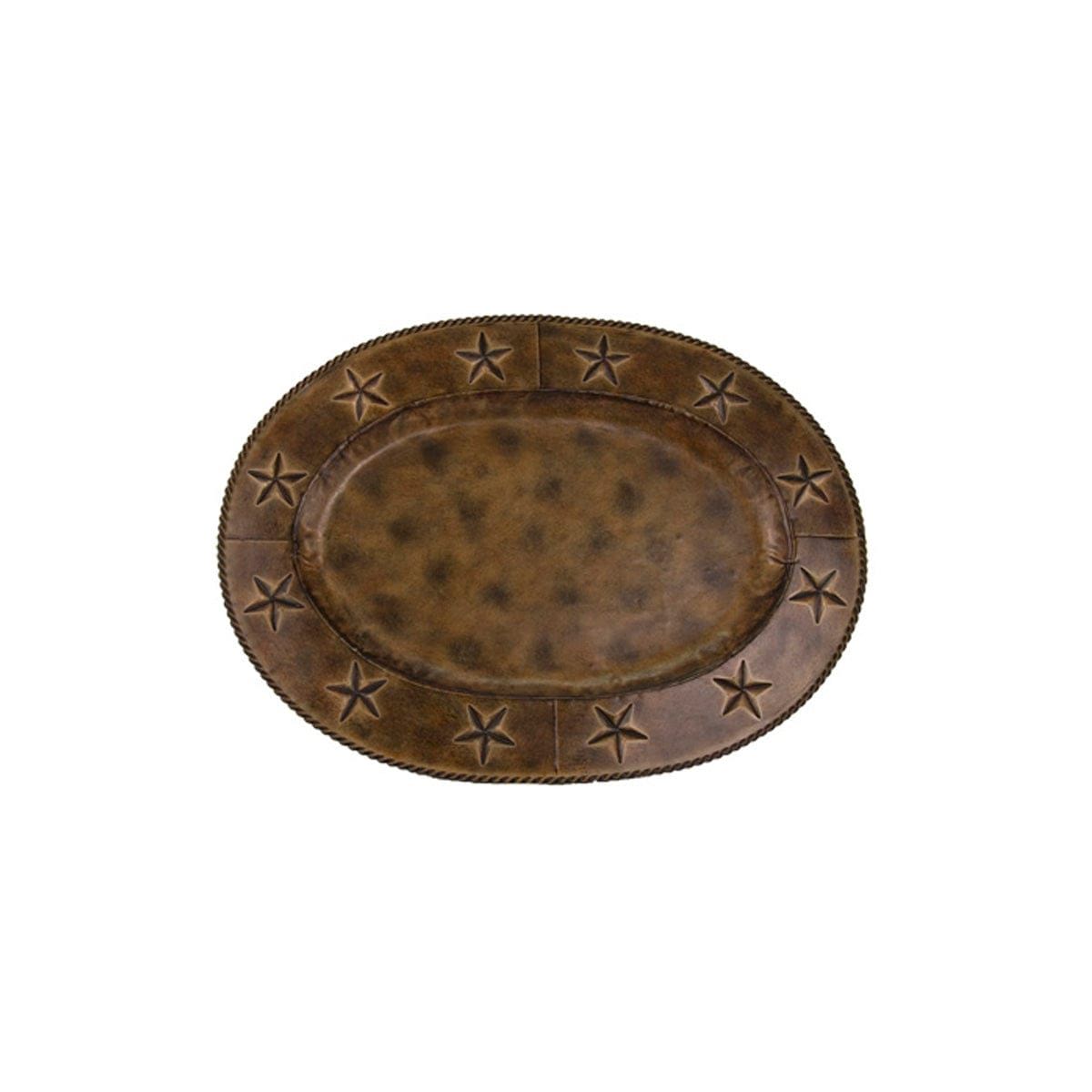 Star Iron - 19.5" Oval Tray - Brown
