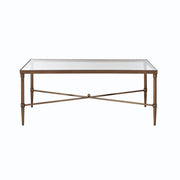 Metal Rectangle Coffee Table With Tempered Glass Top - Bronze