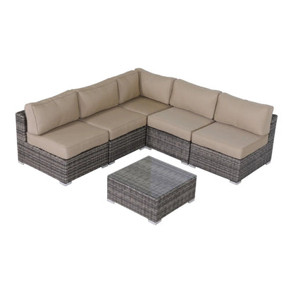 Seating Set With Cushions Handcrafted Wicker Design