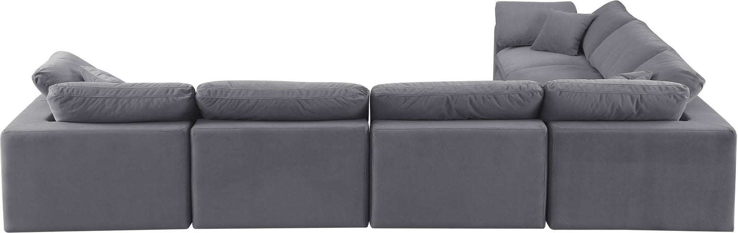 Comfy - 6 Piece Velvet Modular Corner Sectional