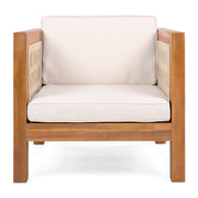Outdoor Club Chair & Rope Arm And Cushions