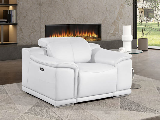 2679 - Power Reclining Chair With Power Headrest In Genuine Leather - Beige