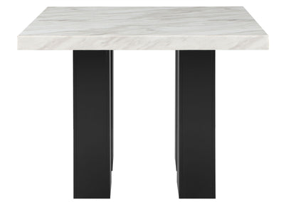 D04 White Bar Table And Four D04 Bar Stools - Black / White