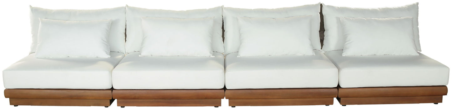 Mirella - 4 Piece Water Resistant Fabric Outdoor Patio Modular Sectional