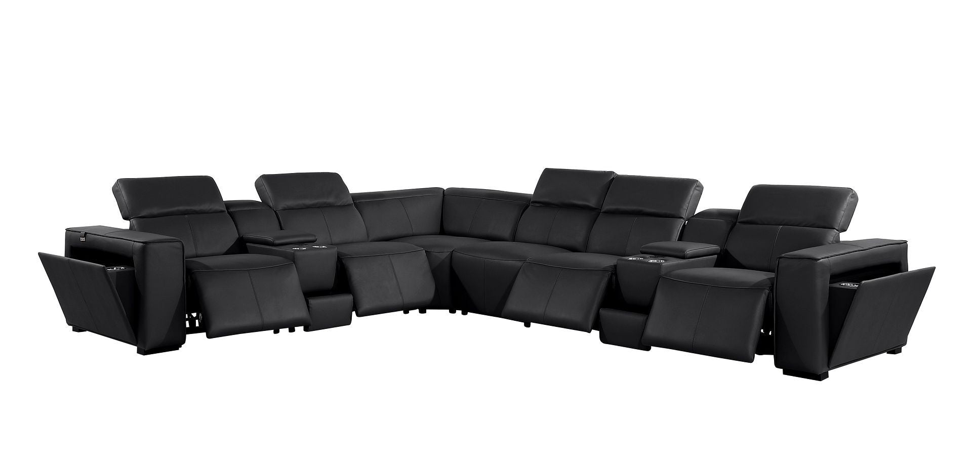 1224 - 8-Piece U-Shaped Sectional Sofa In With 4 Power Recliners & Power Headrest