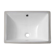 European Style Ceramic Rectangular Undermount Bathroom Sink With Overflow