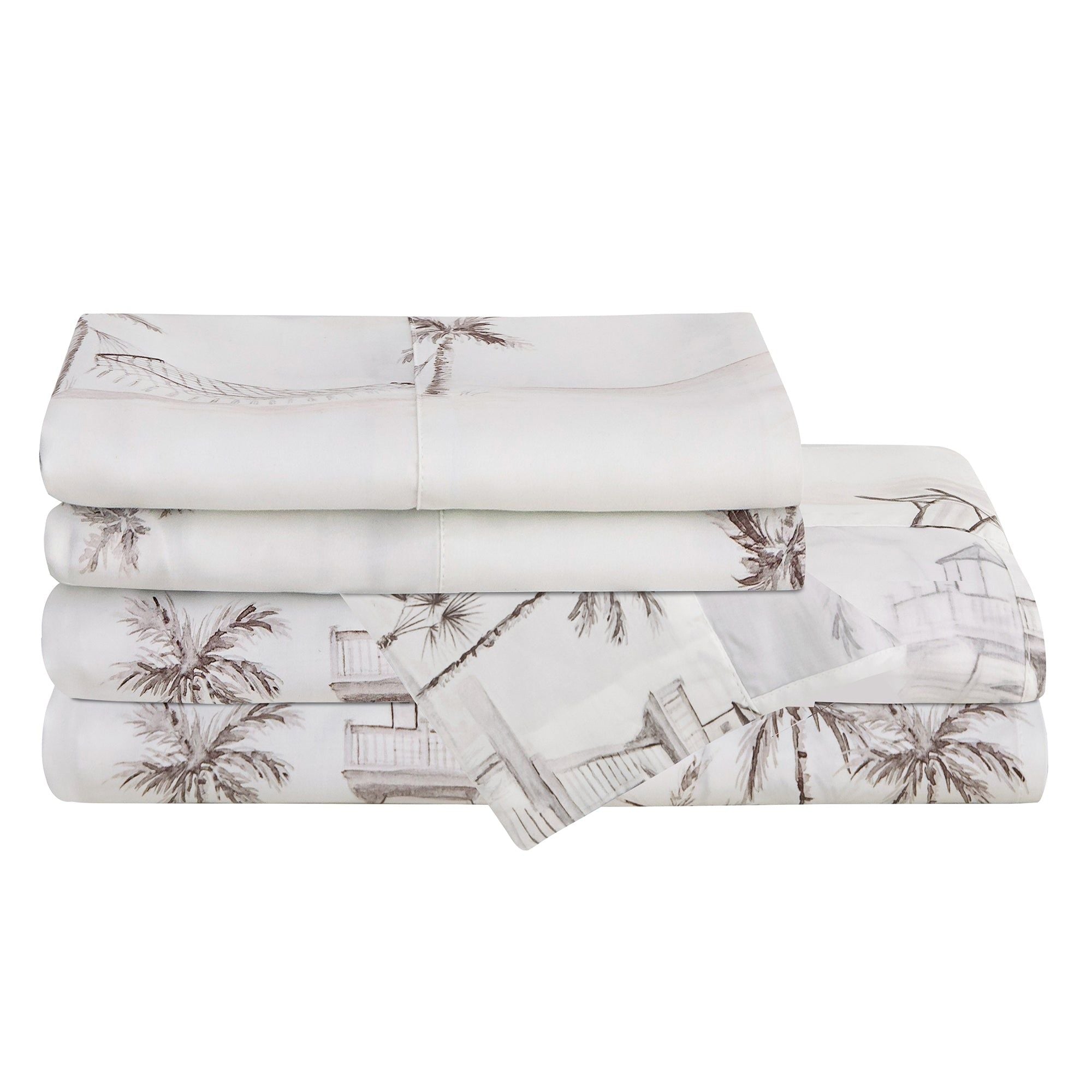 Lyocell - Queen Seaside Eucalyptus Sheet Set (Set of 4) - Taupe
