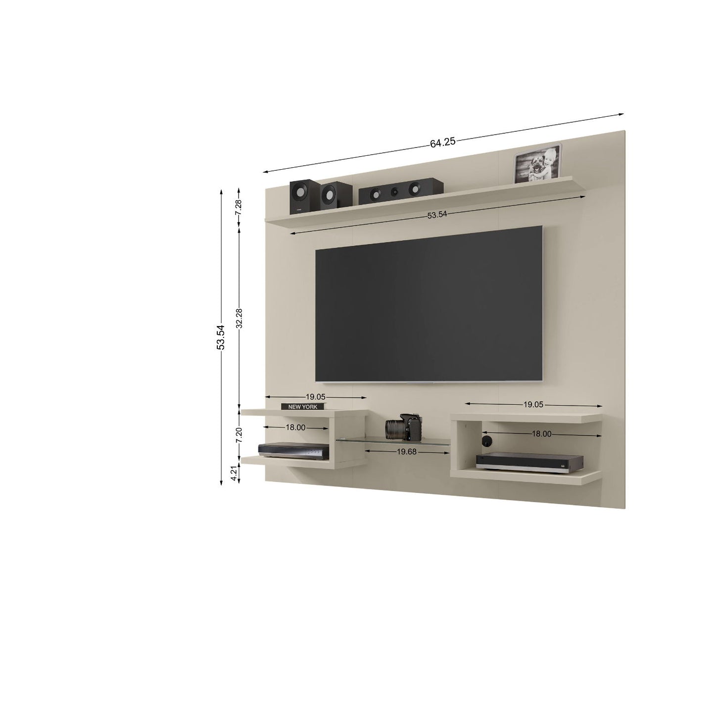 Plaza - TV Panel With Decorative Shelves