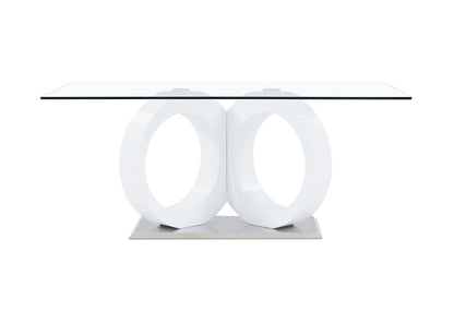 D9002 Dining Table And Four D9002 Dining Chairs - White