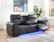 U66 - Power Reclining Sofa - Dark Gray