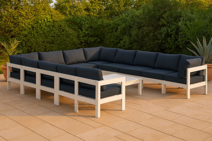 Nizuc - Outdoor Patio 12 Piece Modular Sectional With White Frame