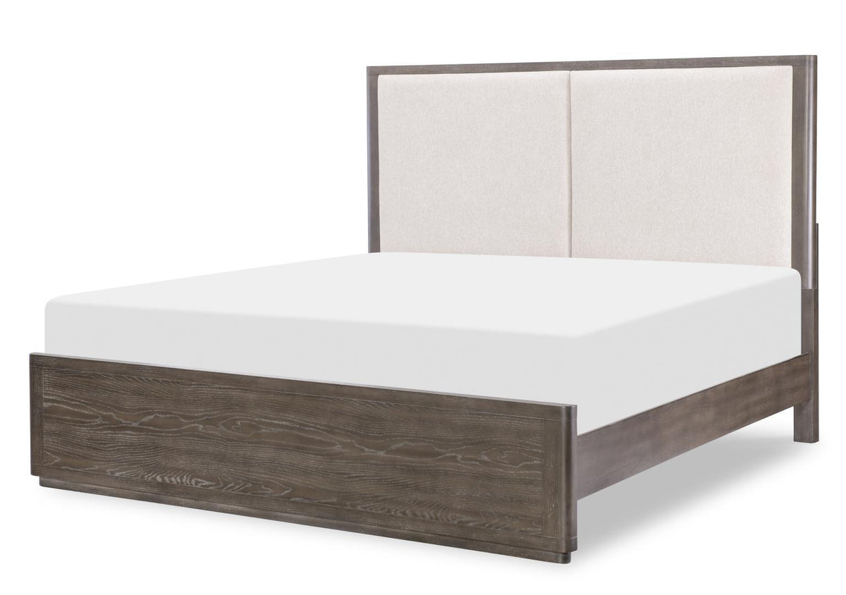 Horizons - Complete Upholstered Panel Bed - Deep Sable