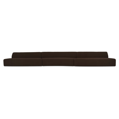 Naomi - 3 Piece Wave Modular Sectional - Dark Brown