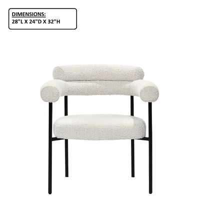 Upholstered Accent Dining Chairs With Armrests (Set of 2)