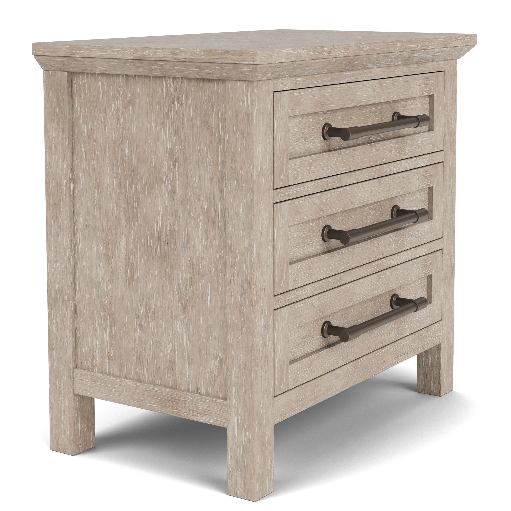 Bennett - Three Drawer Nightstand - Frosted Gray
