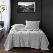 Stonewashed Cotton Waffle Weave - Full/Queen Coverlet - Gray