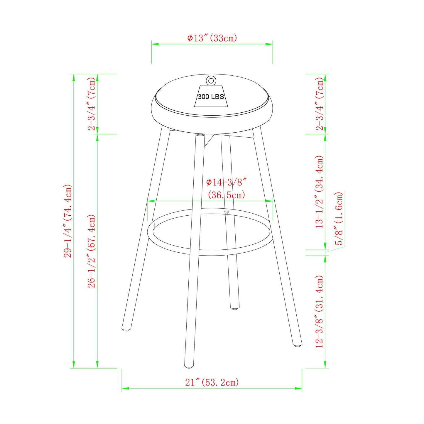 Modern Glam Upholstered Bar Stool - Rust