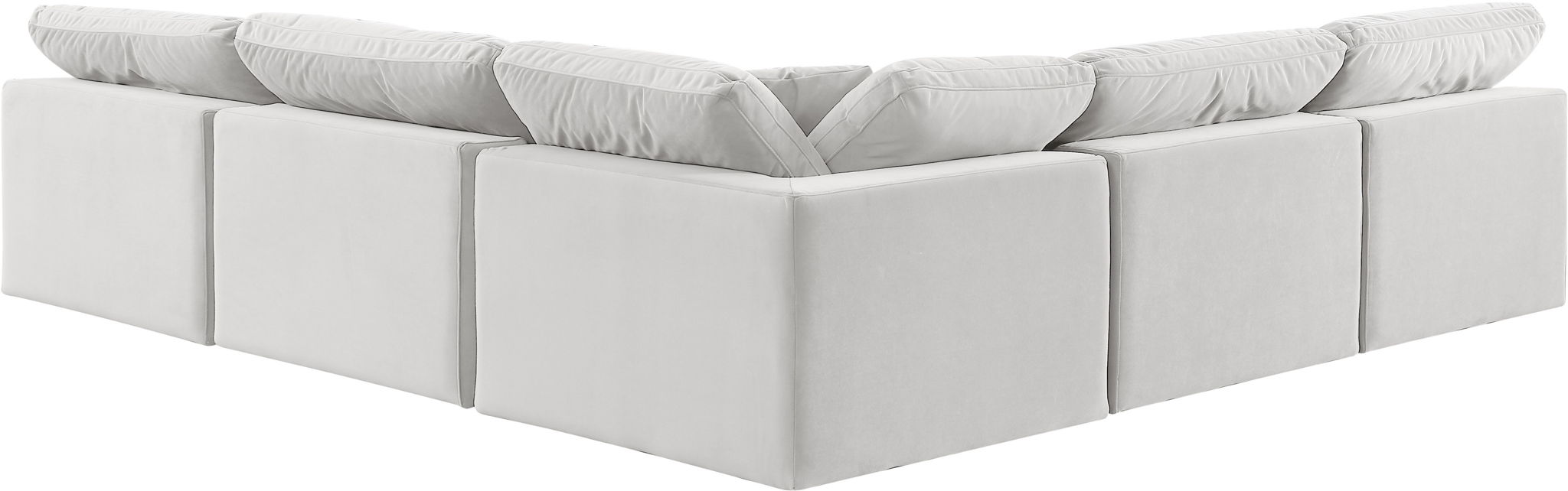 Comfy - 5 Piece Velvet Modular Corner Armless Sectional