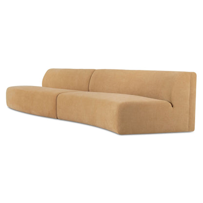 Naomi - 2 Piece Wave Modular Sectional - Golden Yellow