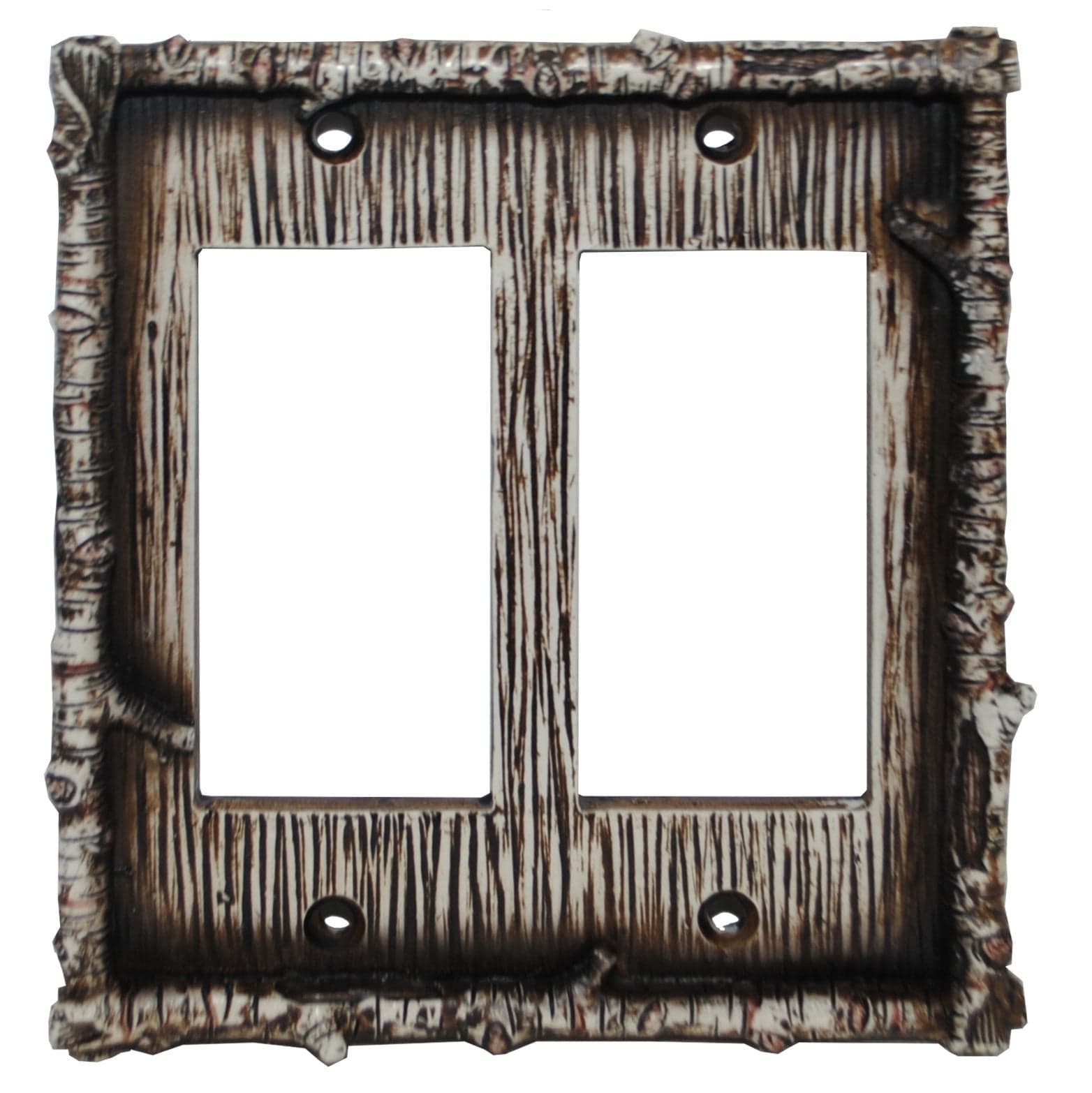 Birch Twig Switch Plate - 5" x 5" Birch Twig Double Rocker Wall Switch Plate 4 Per Carton - Multi