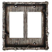 Birch Twig Switch Plate - 5" x 5" Birch Twig Double Rocker Wall Switch Plate  - Multi