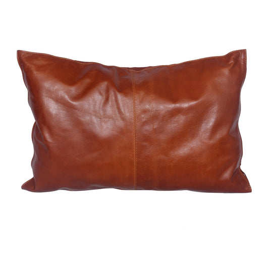 Genuine Leather - Buckskin Lumbar Pillow - Brown