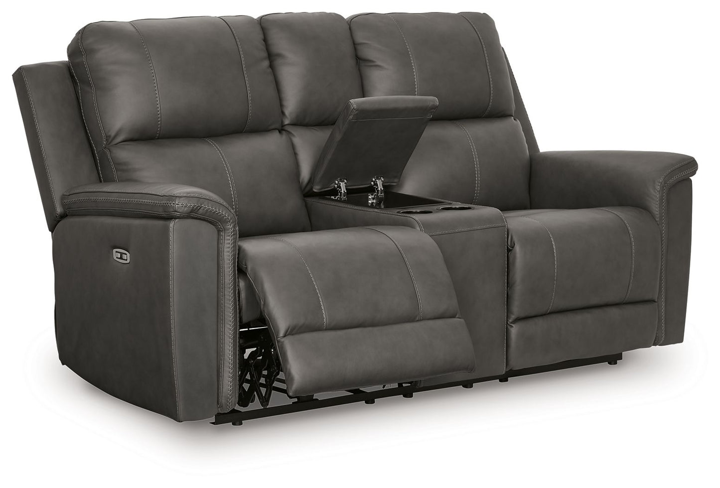 Bleckley - Power Reclining Loveseat With Console / Adjustable Headrest - Anchor