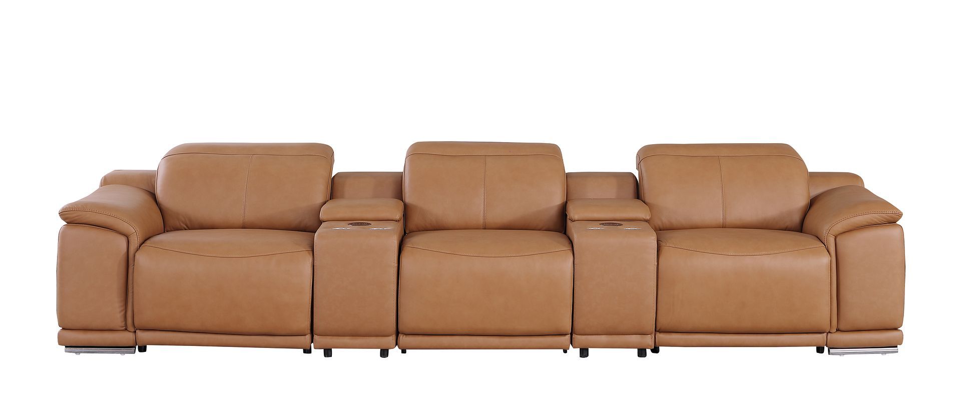 9762 - 5-Piece Modular Power Reclining Sofa And Loveseat Set With 3 Power Recliners In