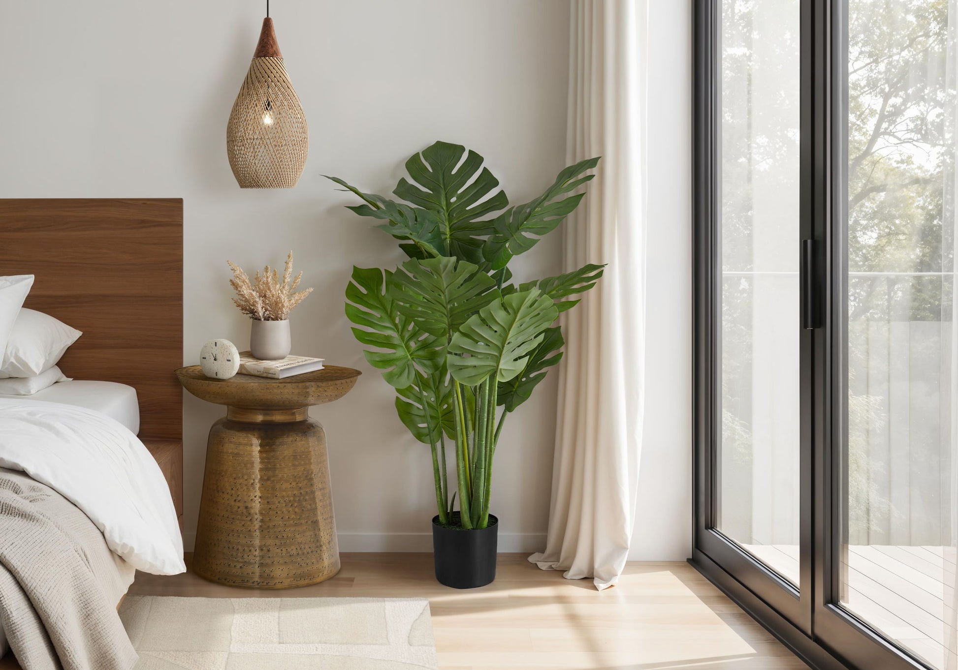 tall indoor faux plants 45" Tall, Artificial Plant, Monstera Tree, Indoor, Faux, Fake, Floor, – Better Home Furniture and Mattress