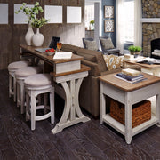 Farmhouse Reimagined - 4 Piece Dining Room Set - Antique White / Chestnut Tops
