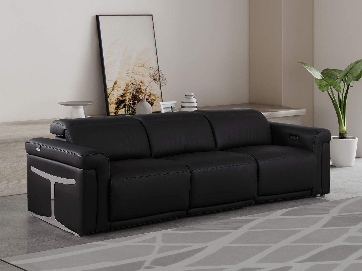 1126 - 3-Piece Modular Power Reclining Sofa In With 3 Power Recliners & Power Headrests