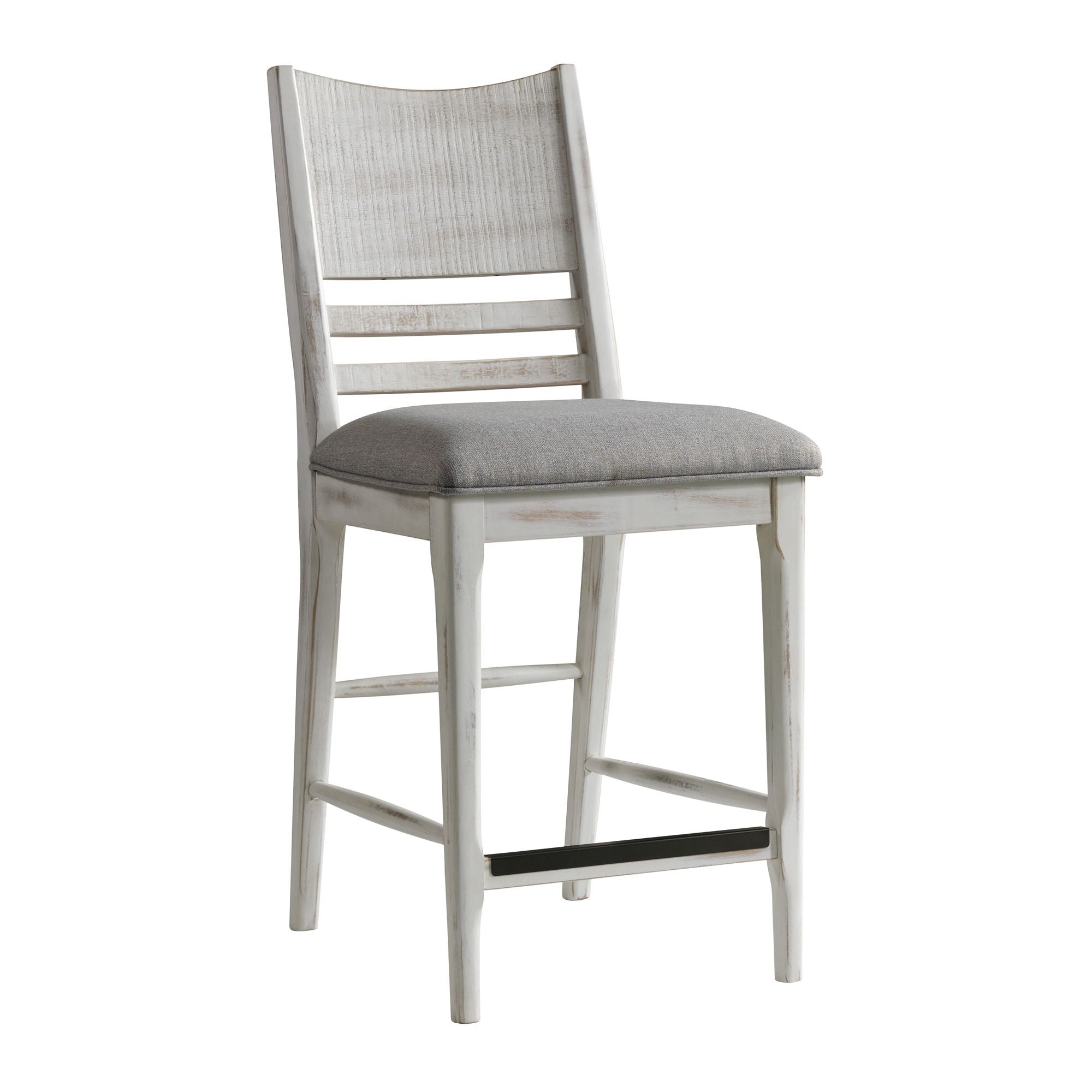 Modern Rustic - Panel Stool - Weathered White