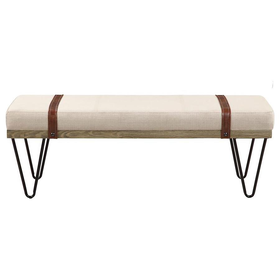 Austin - Fabric Upholstered Accent Bench - Beige