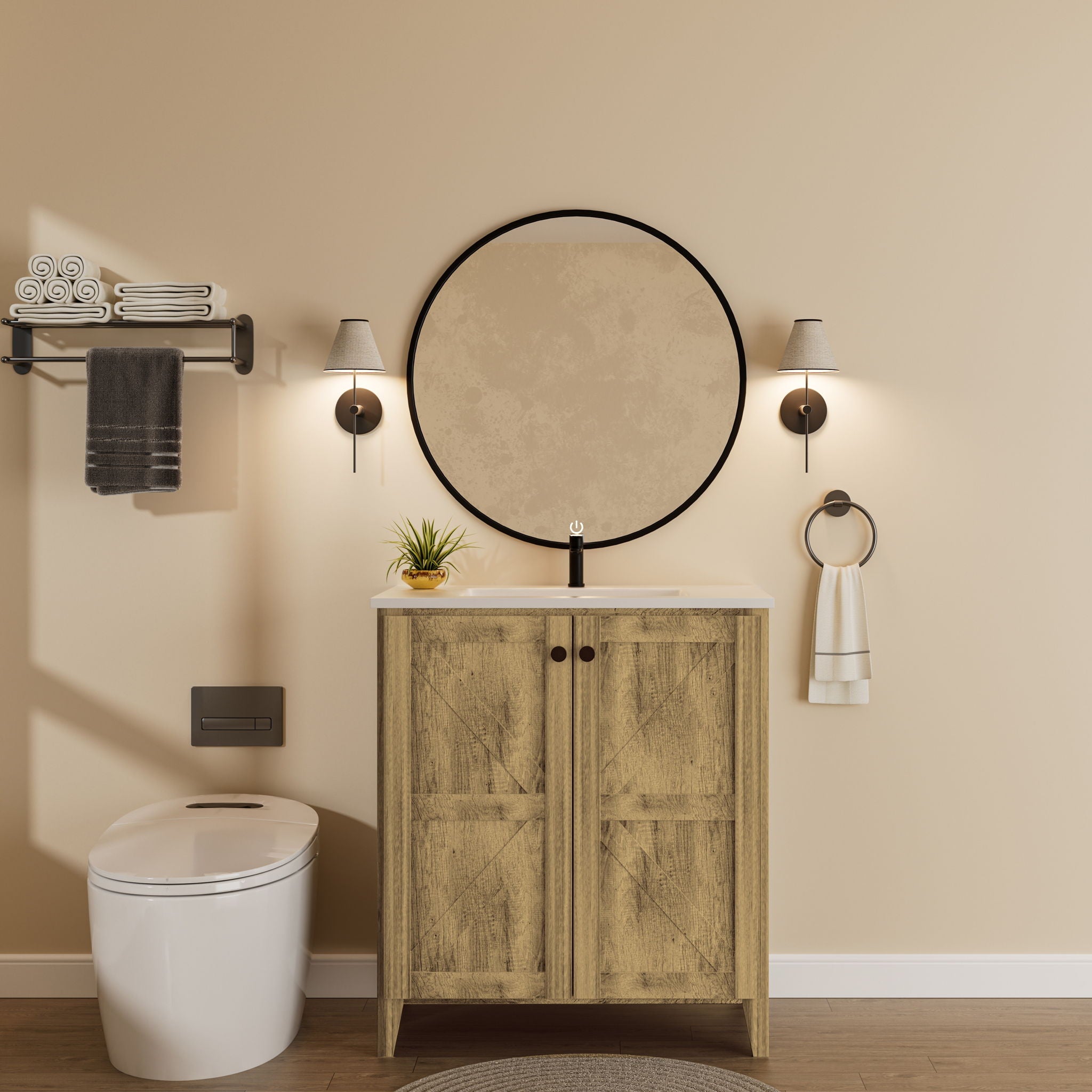 Folding Floor Cabinet With Ceramic Sink - Thumbnail 4