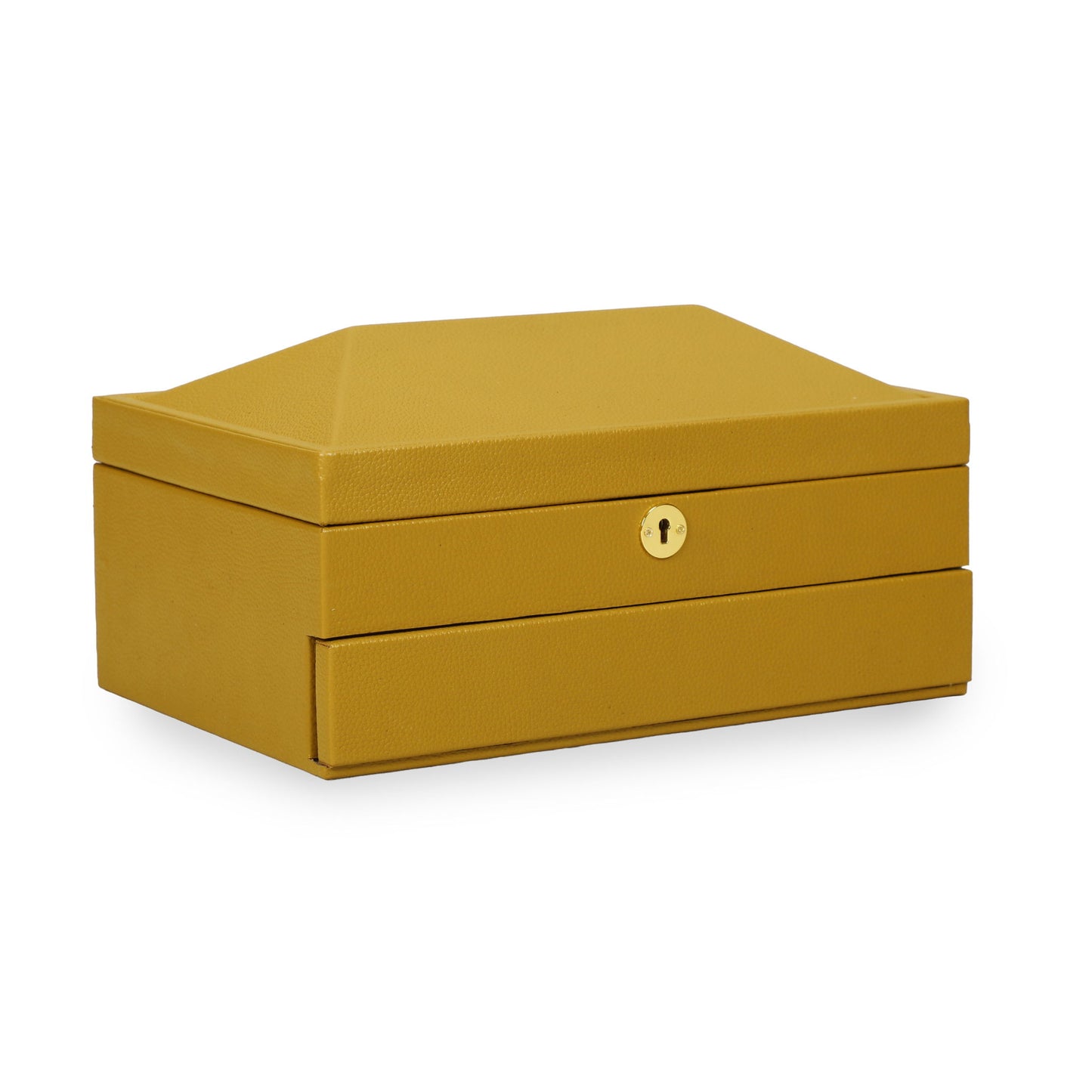 Knox - Vegan Leather Contract-Grade Jewelry Box - Mustard Yellow