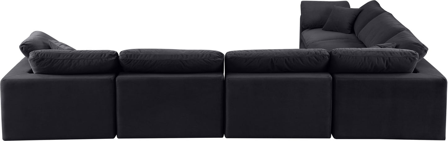 Comfy - 6 Piece Velvet Modular Corner Sectional