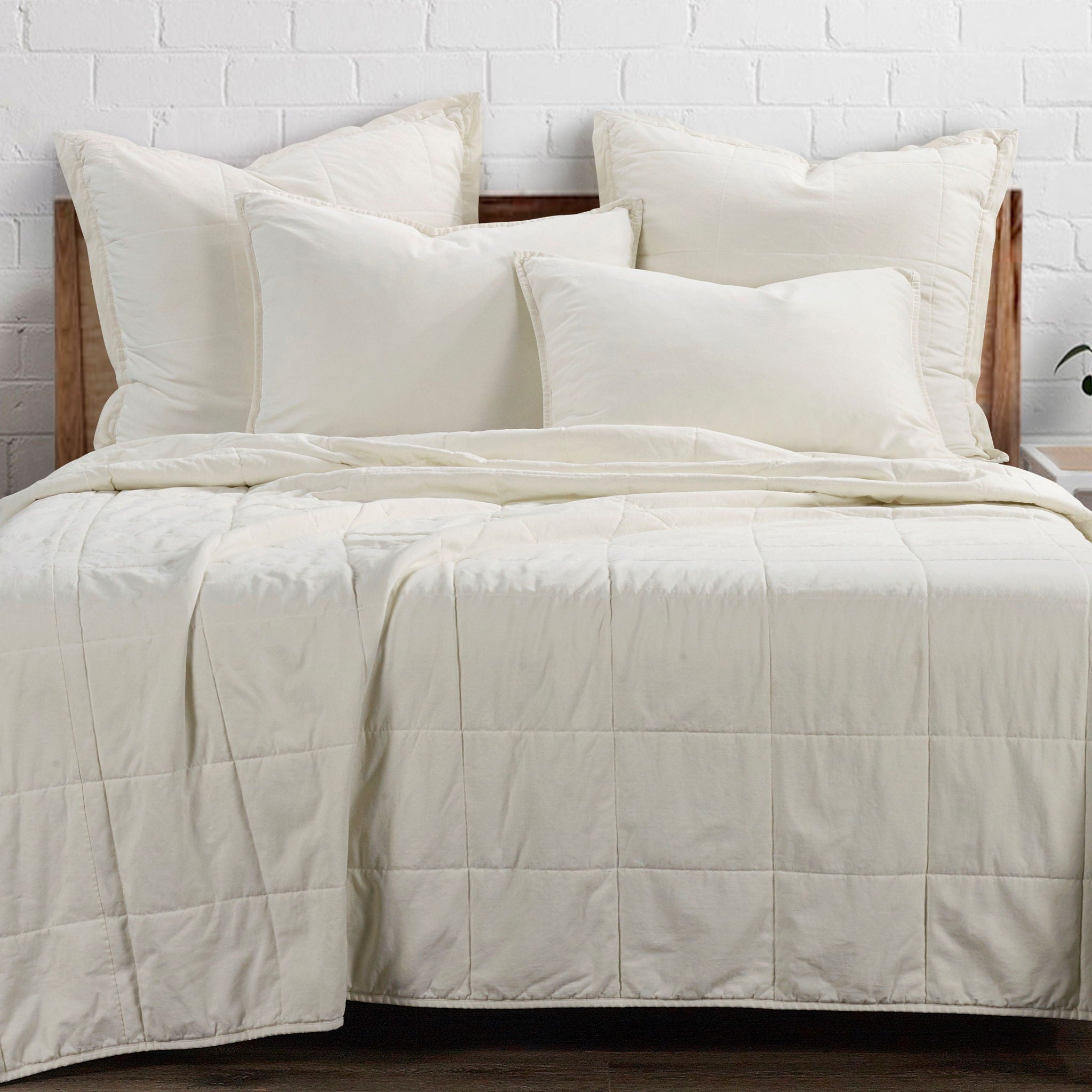 Cotton Canvas - Twin Stonewashed Coverlet Set (Set of 2) - Natural