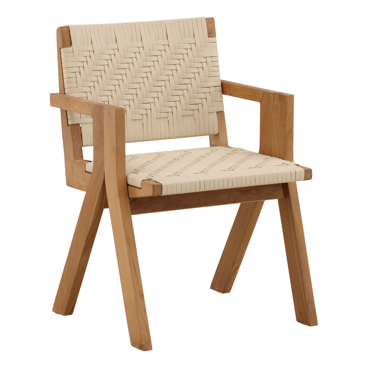 Mesa - Outdoor Dining Chair - Cream And Natural