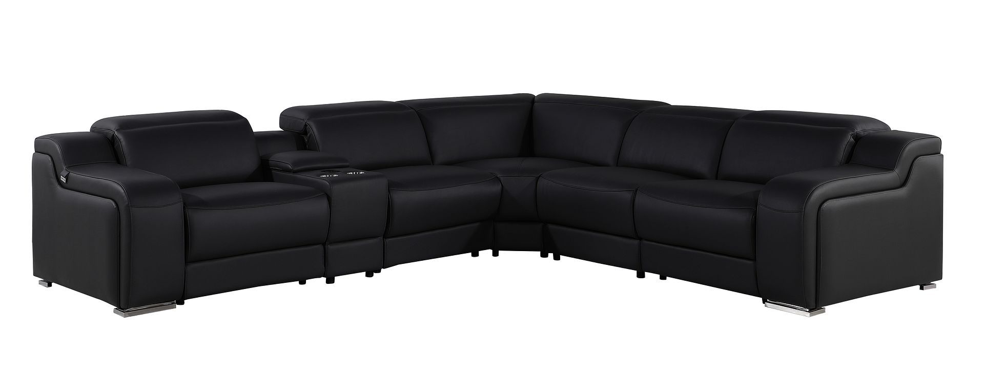 1116 - 6-Piece L-Shaped Sectional Sofa In With 3 Power Recliners & Power Headrests